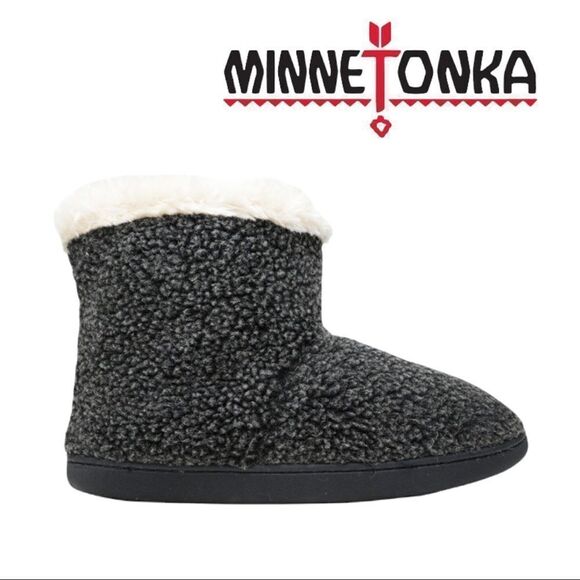 NEW Minnetonka Betty Dark Grey Women's Slippers M 6.5 7.5 - Picture 2 of 3